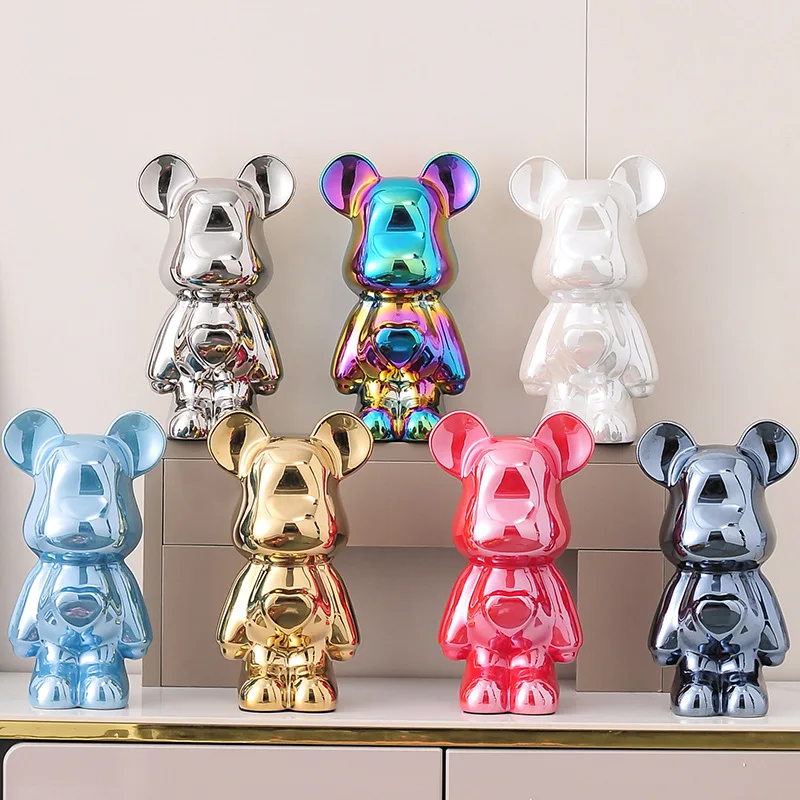 Light Luxury Ceramic Violent Bear Ornament, Living Room Entrance Tv Cabinet Home Decoration, Little Bear Piggy Bank
