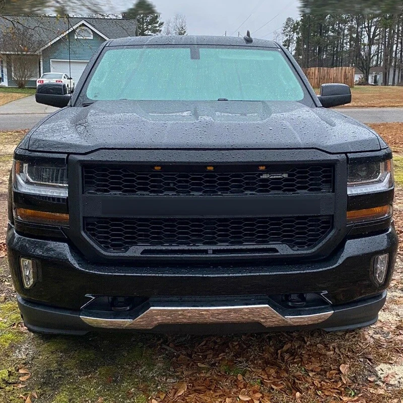 Fit For CHEVROLET SILVERADO 2016 2017 2018 grill with side lights grille front bumper modification accessories