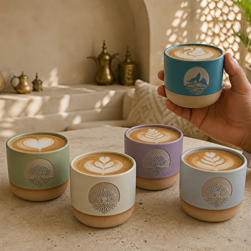 Coffee Tea Latte - Elegant 220ml Handleless Ceramic Coffee Mug