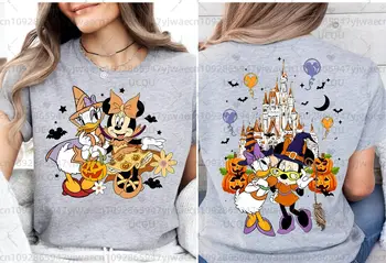 米妮與黛西萬聖節女孩之旅驚悚季節不給糖就搗蛋T卹 男女短袖休閒T卹上衣 10 最佳銷售 黛西迪士尼 - №4