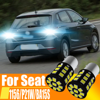 2pcs P21W LED Reverse Light Backup Lamp 1156 7506 BA15S Bulb For Seat Ibiza 6k Mk2 6l Mk3 Leon Mk1 1p 1m Arona Altea 5p Alhambra
