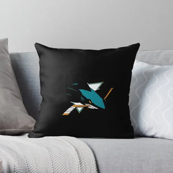 Gooooooooo Sharks  Printing Throw Pillow Cover Fashion Waist Bed Car Fashion Bedroom Decor Sofa Pillows not include One Side