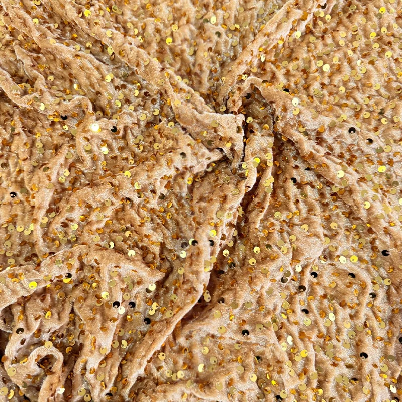 

Stretch Sequins Velvet Fabric Iridescent Glitter Spandex Velour Fabric Apparel Costume Events Decor Dress Dance Wear DIY Cloth