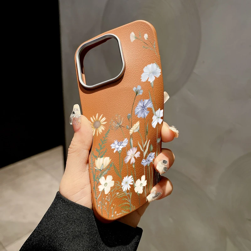 Магнитный чехол для телефона с маленькими цветами для iPhone 16 15 Pro Max 16 Plus 14 13 12 Pro 11 для Magsafe Wireless Charge Мягкий чехол из ТПУ