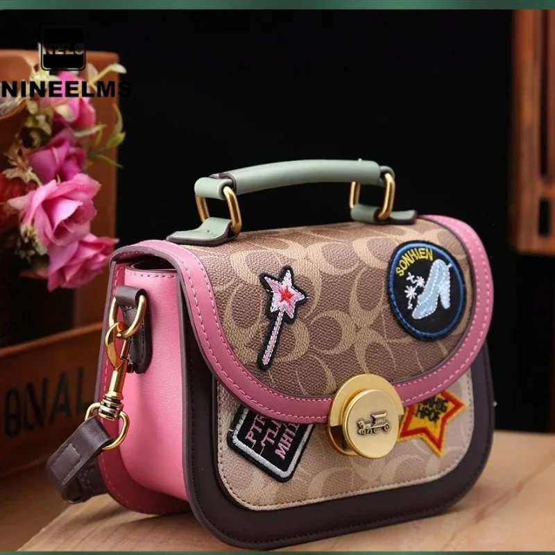 

Badge Women 2025 New European and American Fashion Printed Hand Bag Small Square Retro Everything Single Shoulder Crossbody Tide
