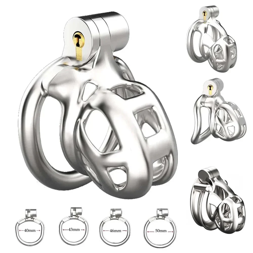 맞춤형 이름 금속 남성 정조대 음경 링 정조 벨트 BDSM 에로틱 요도 잠금 이중 아크 링 성인용품