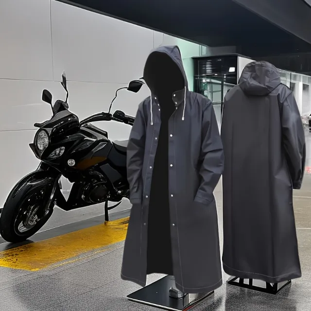 Czarny modny wodoodporny długi płaszcz przeciwdeszczowy dla dorosłych damski męski płaszcz przeciwdeszczowy z kapturem na zewnątrz motocykl, jazda na rowerze, turystyka piesza, wędkarstwo