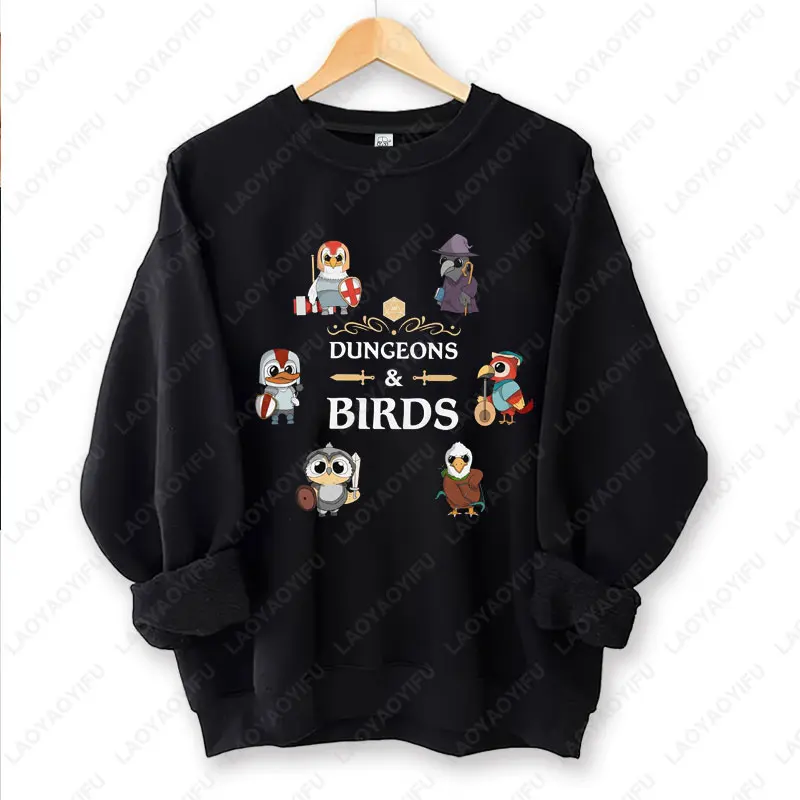 

Funny Dungeons and Birds Unisex Sweatshirt DND Inspired Gift D&D Fans Tabletop D20 Dice RPG Dragons Gamers Crewneck Pullovers
