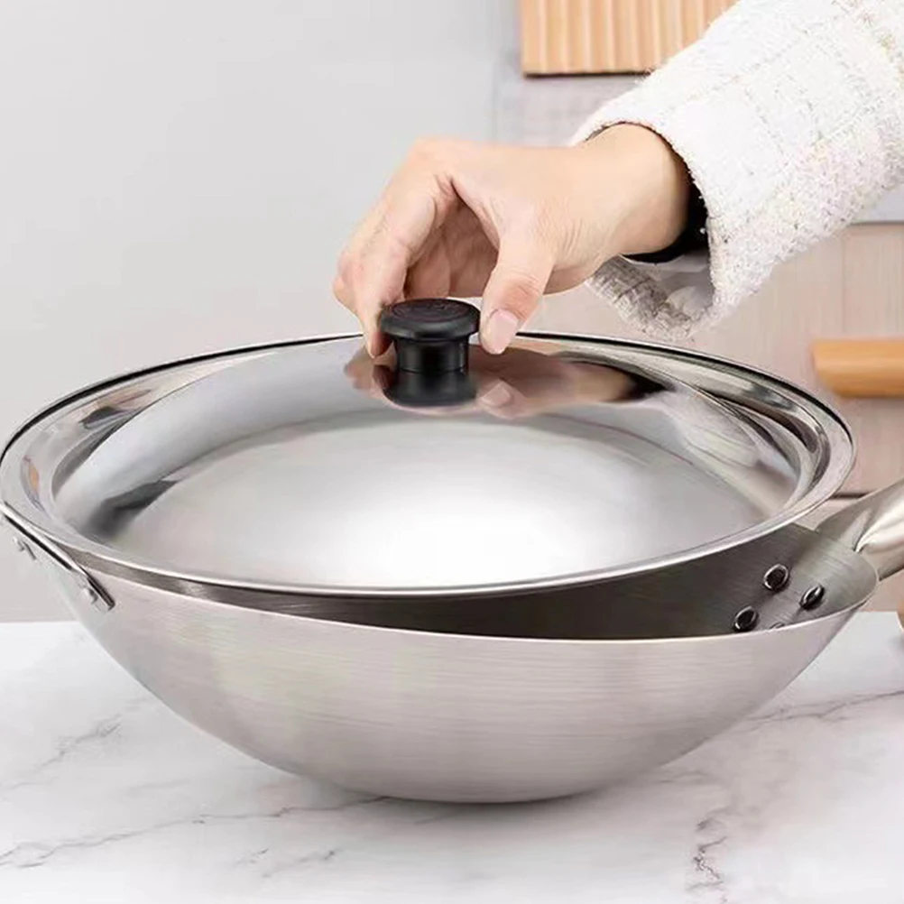 

Universal Lid for Pot Pan Skillet Stainless Steel Skillet Lid Replacement Pot Lid All-purpose cover lid Pots with Bakelite Knob