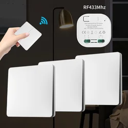 Smart Switches 1/2gang no battery required waterproof panel Push Button wall Light Switch Wireless Remote Control Switch Set