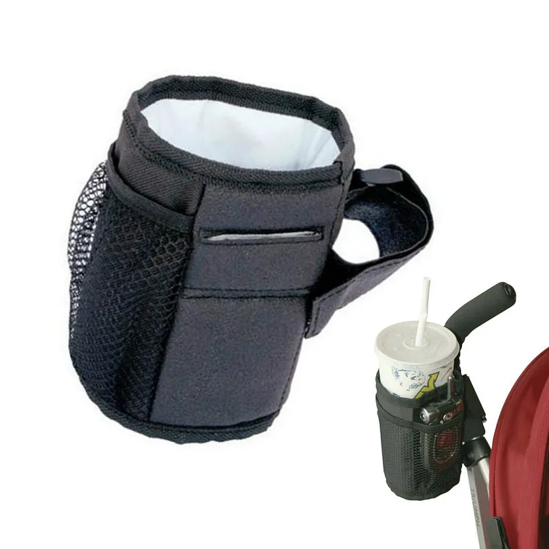 Waterproof Cup Bottle Bag Black Universal Baby Stroller Cup Holder For Stroller Pram Pushchair Bicycle Buggy Drinking Accessory