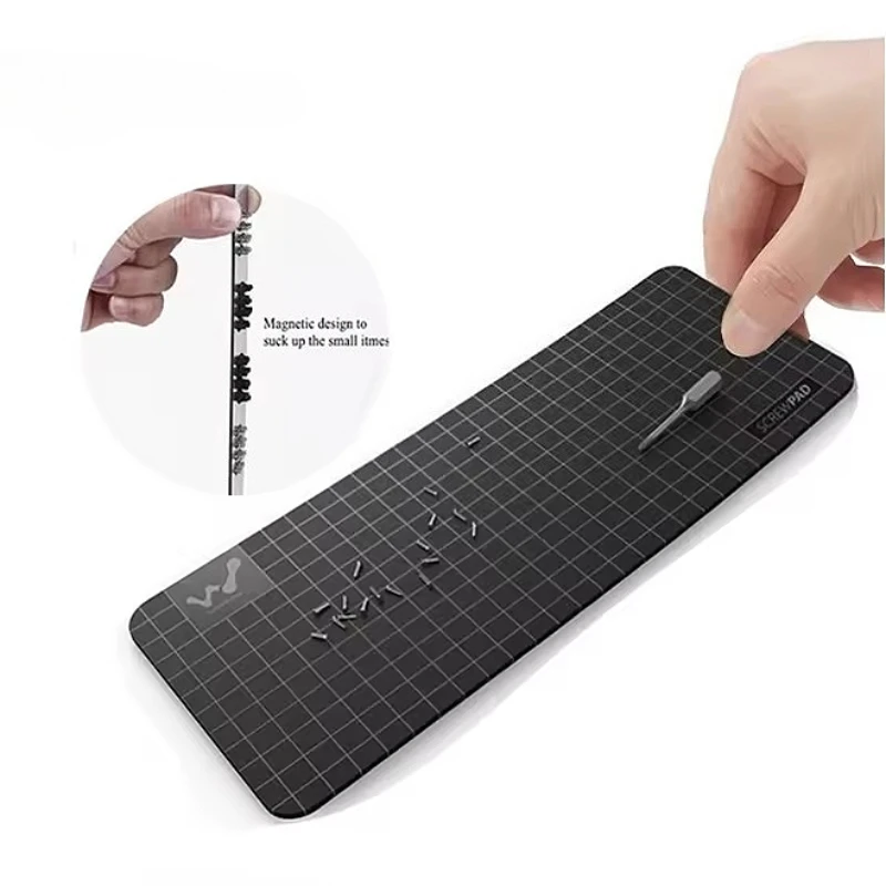 Magnetic Silicone Repair Mat Heat Resistant Grid Work Pad Non-Slip Screw Storage Holder for Phone Laptop Watch Electronic
