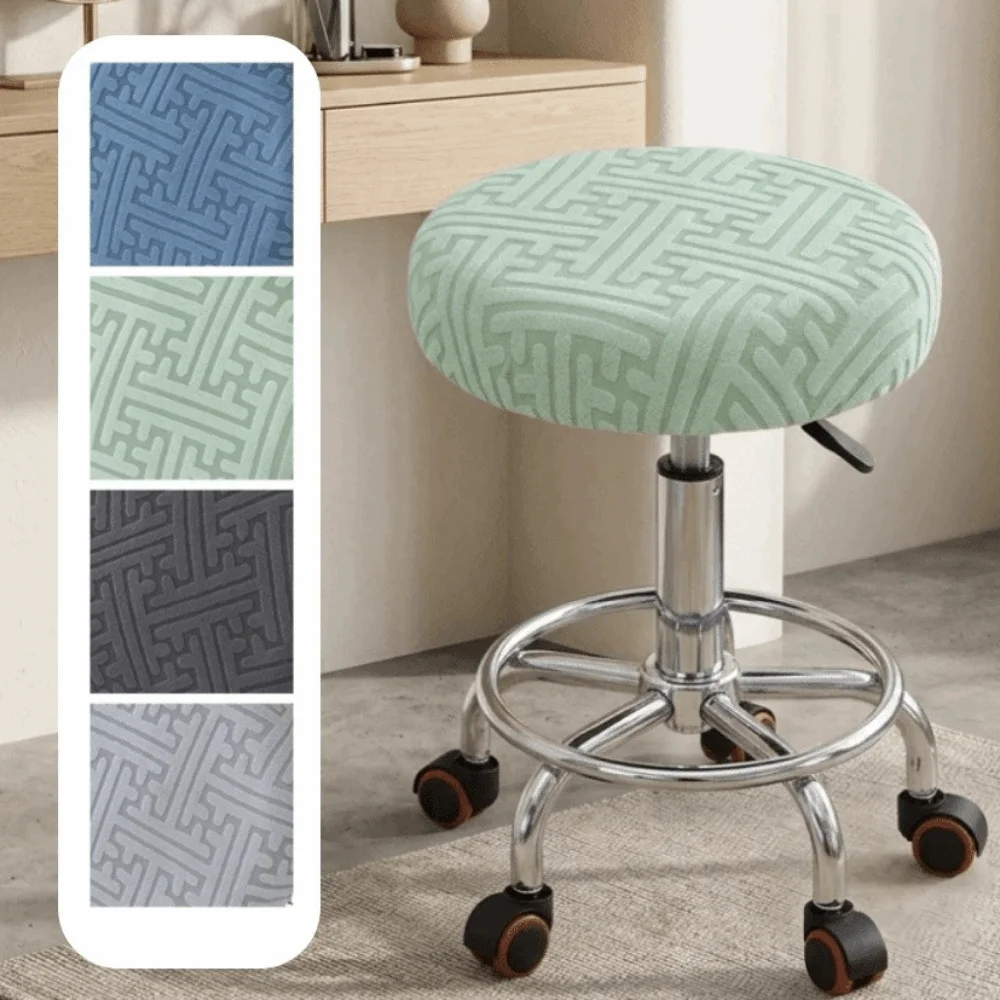 Universal Stretchable Bar Round Stool Cover Soft Breathable Seat Protector Thickened Elastic Swivel Chair Cover Bar Setting