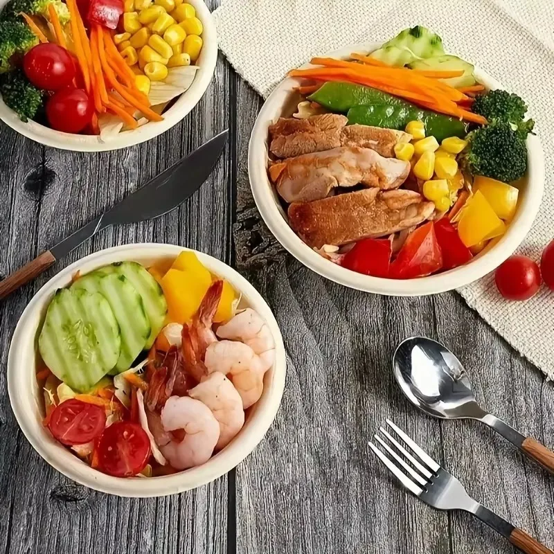 Disposable Paper Bowls Biodegradable Paper Bowls Family Party Soups Appetizers Desserts Fruit Salads Household Food Containers