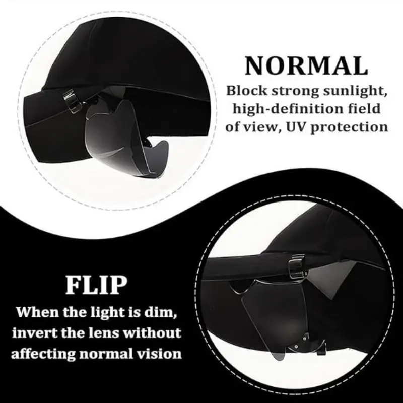 2024 New Polarized Clip Cap Sunglasses Coated Polarised Clip-On Sunglasses Adjustable Driving Outdoor UV Protection Glasses