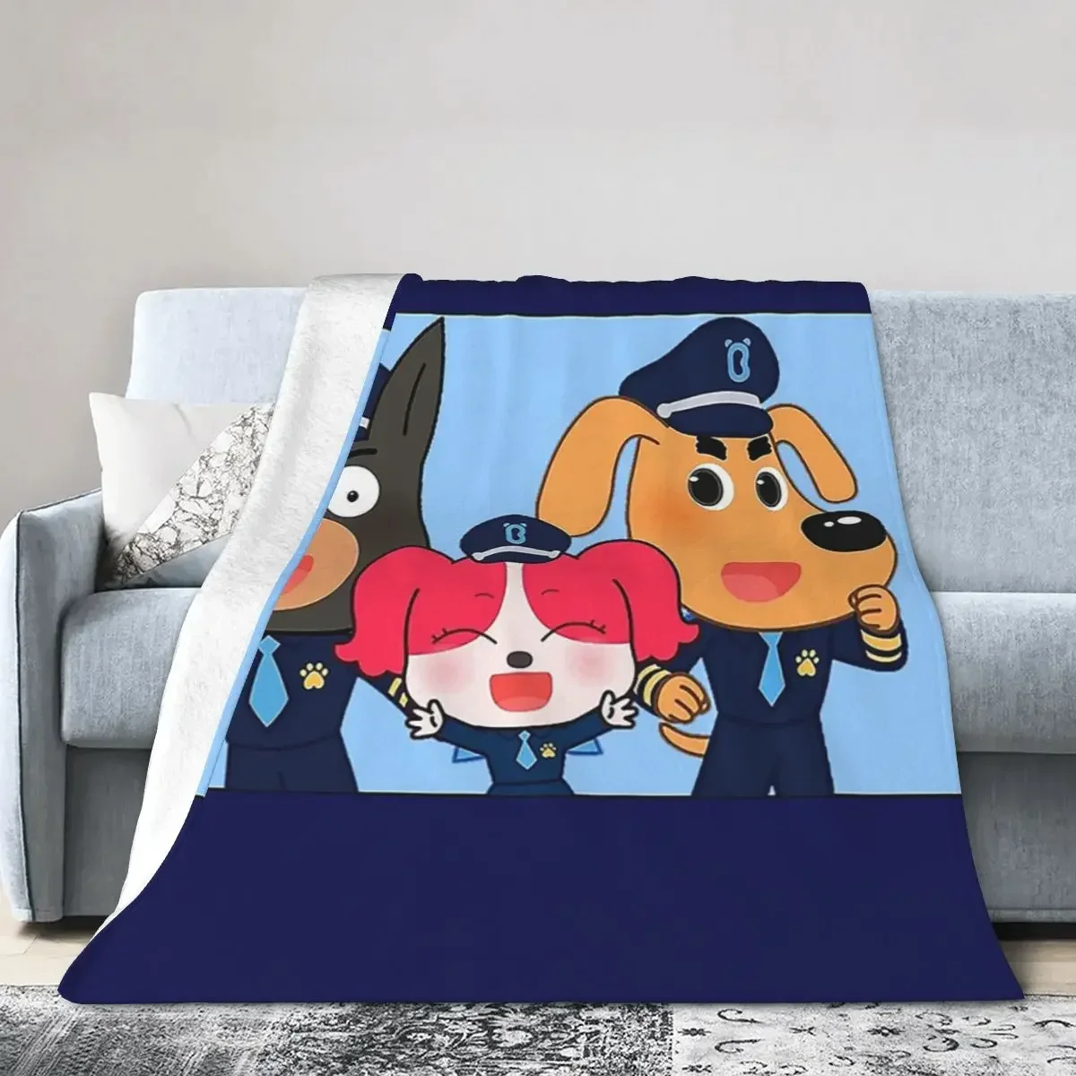 Sheriff Labrador Blanket Soft Warm Flannel Throw Blanket Plush for Bed Living room Picnic Travel Home Couch