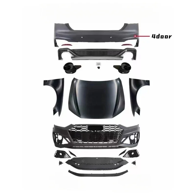 Heavy Duty Front Rear Bumpers Grille Diffuser Body Kit Facelift Sport Style Universal Fit Car Auto Exterior Guard