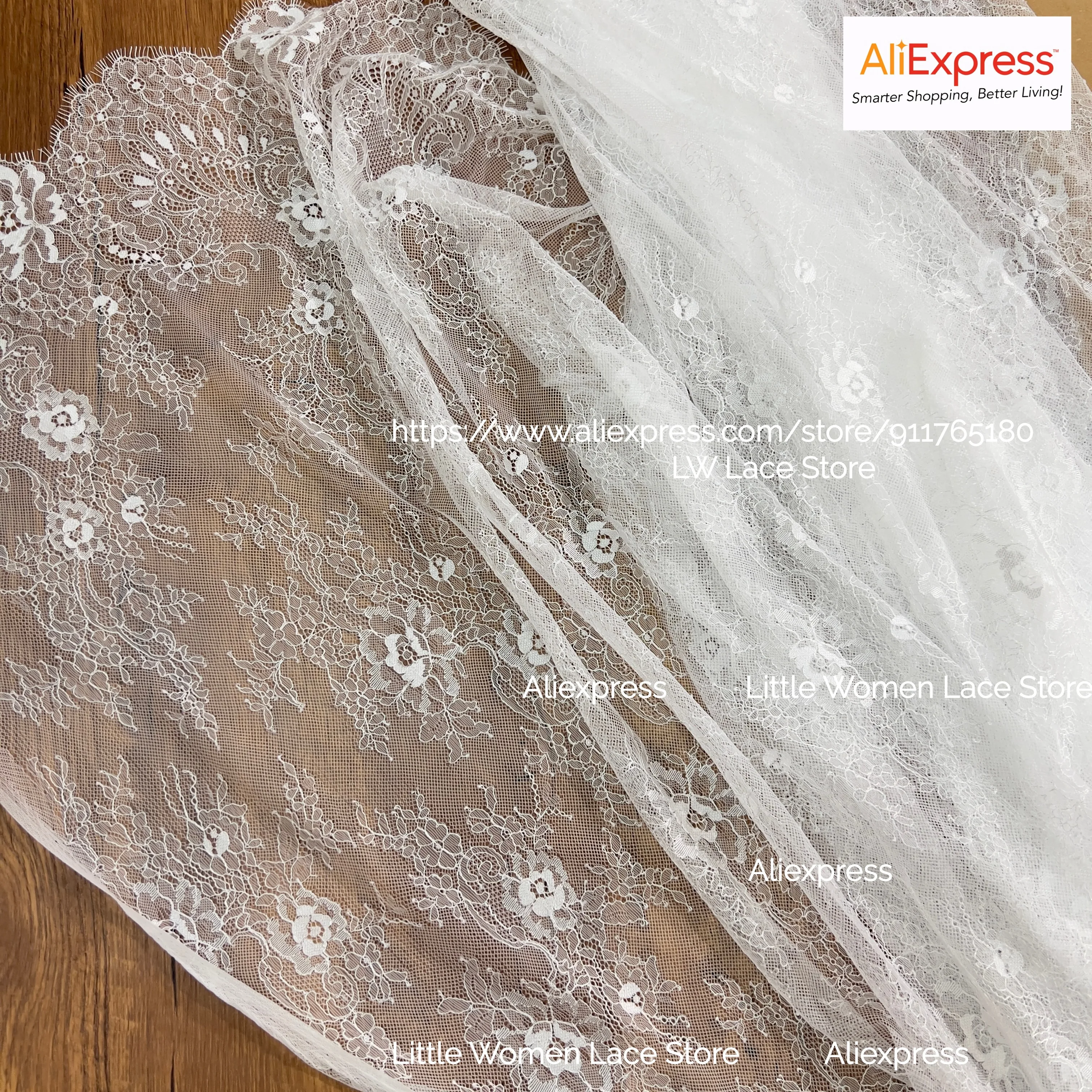 Classic Design Off White French Chantilly Lace Panel 1.5x3M Quality Soft Lace Clothes Sewing Kitchen DIY Lace 2025 Premium