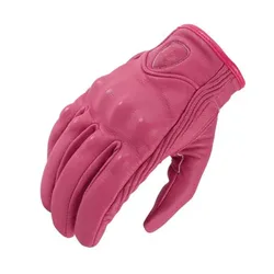 Pink Real Leather Motorcycle Gloves Moto Waterproof Gloves Motorcycle Protective Gears Motocross Gloves gift