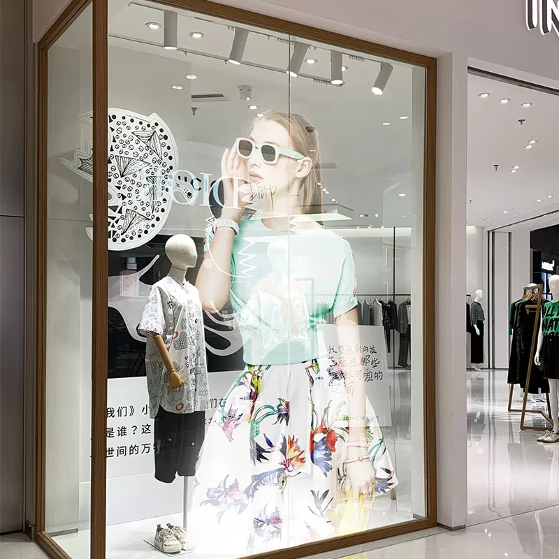 Self-Adhesive Flexible Transparent LED Film Screen Easy Install Display for Home & Commercial
