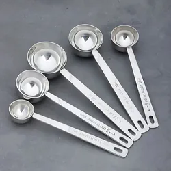 Stainless Steel Coffee Scoop, Coffee Measuring Spoon Long Handle for Measuring Coffee, Milk, Tea,Sugar,Lemon Juice,5ml,10ml,15ml