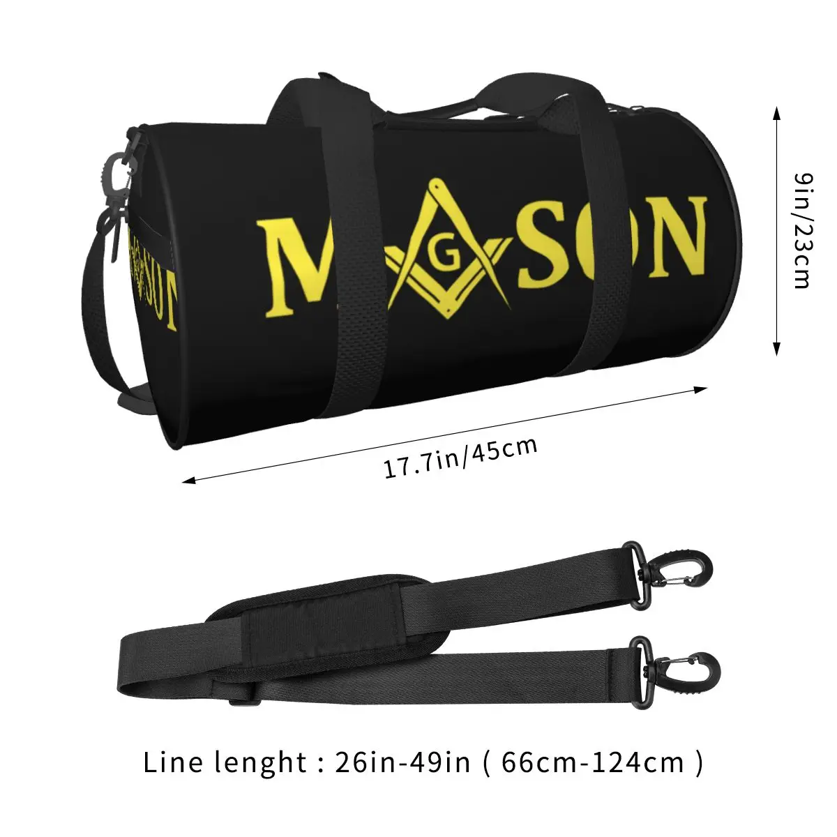 Freimaurer Maurer Sporttaschen Quadrat Kompass Schwimmen Sporttasche mit Schuhen bunte Handtaschen männlich weiblich Design Oxford Fitness-Tasche