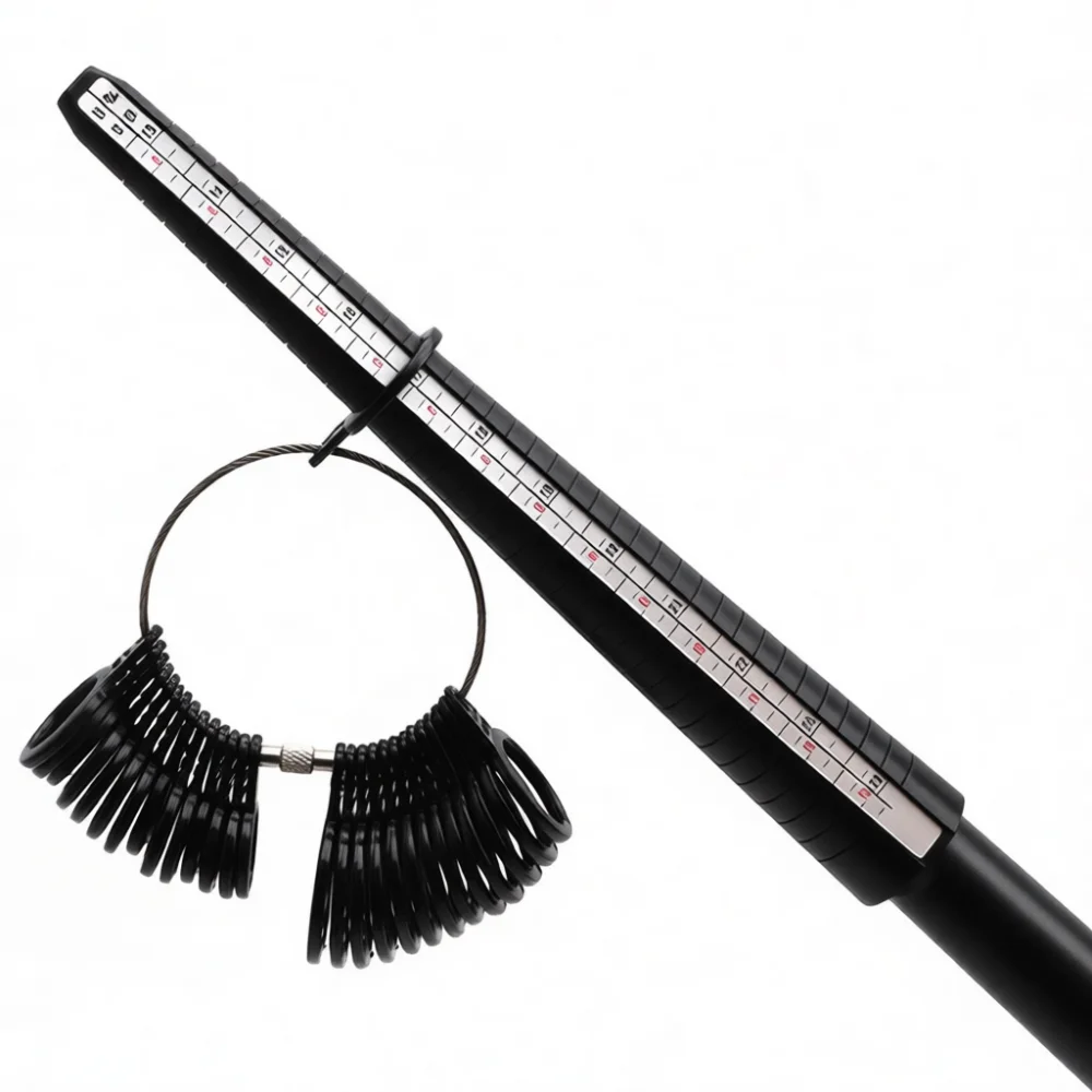 Portable Plastic Ring Mandrel Sizer Tool Precise Measuring Gauge For Jewelry Customization US HK UK Finger Size Guide