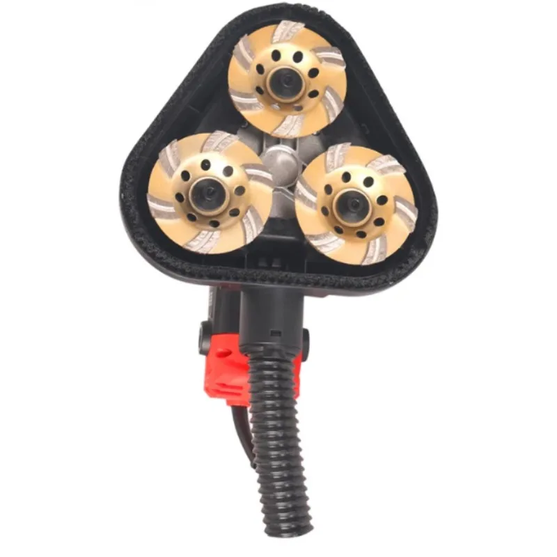 3-Head Concrete Grinder with Dust Collection, Triangle Edge Sander for Floor Wall Surface Preparation