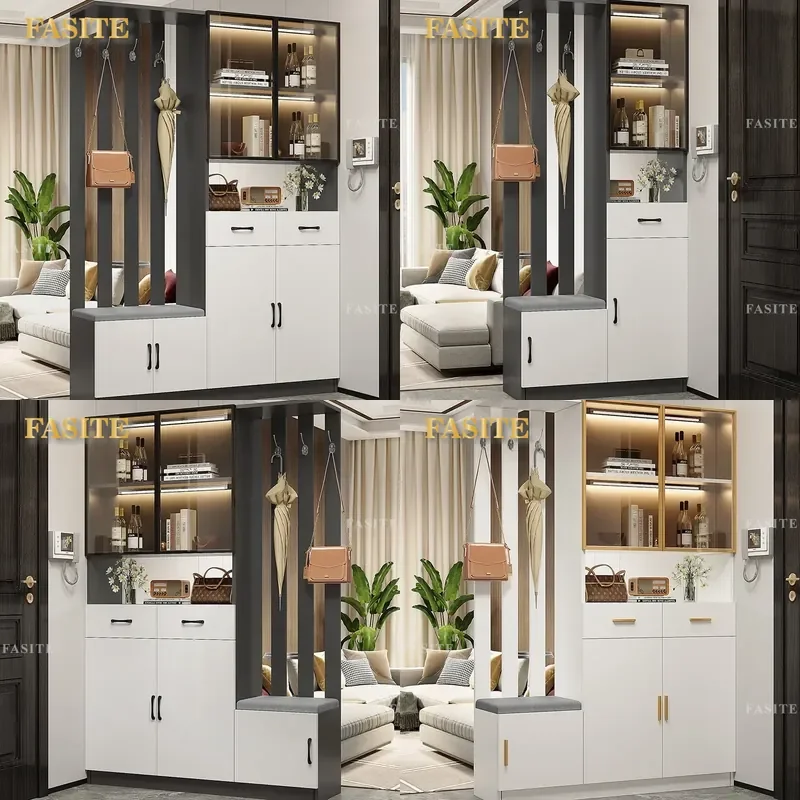 For Nordic Entrance Shoe Cabinet Integrated Modern Home Screen Living Room Light Luxury Foyer Partition Wine Storage