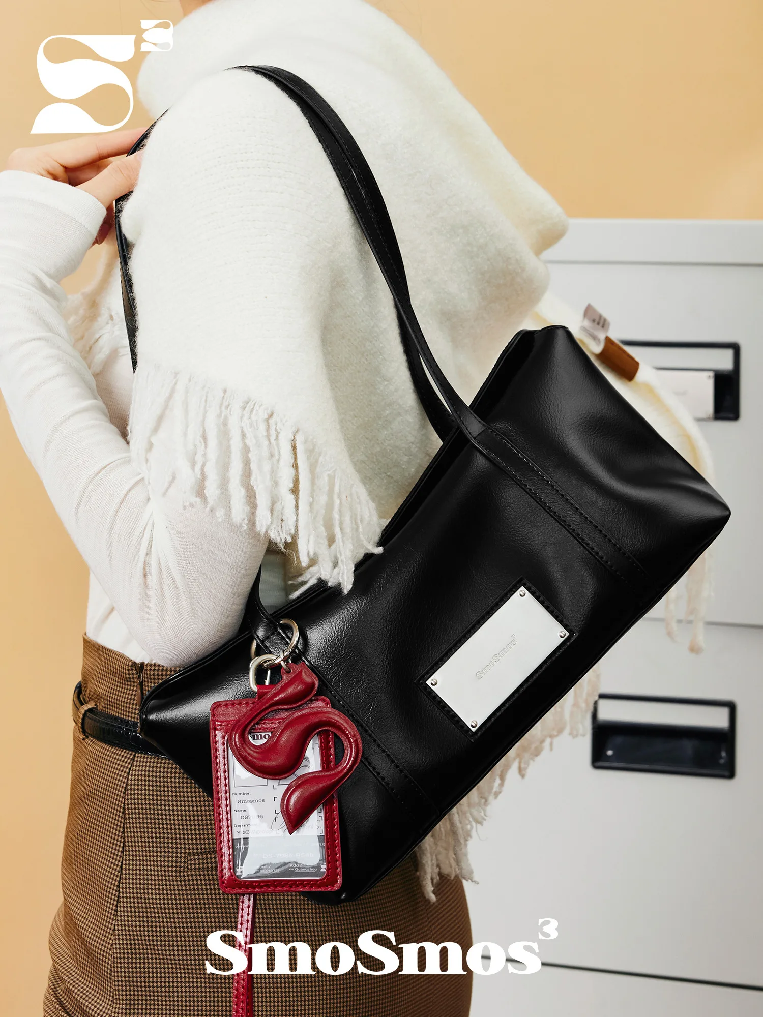 

SmoSmos оригинальный дизайн, сумка подмышки из натуральной кожи, черная универсальная женская сумка на одно плечо