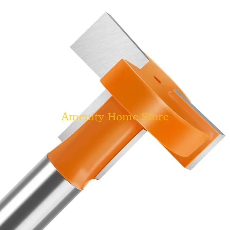 F26C T Track Slotting Router Bit Router Bit 8mm Schank metalen frezen Cutter voor houtgraving Tool T Slot Cutter Accessoires