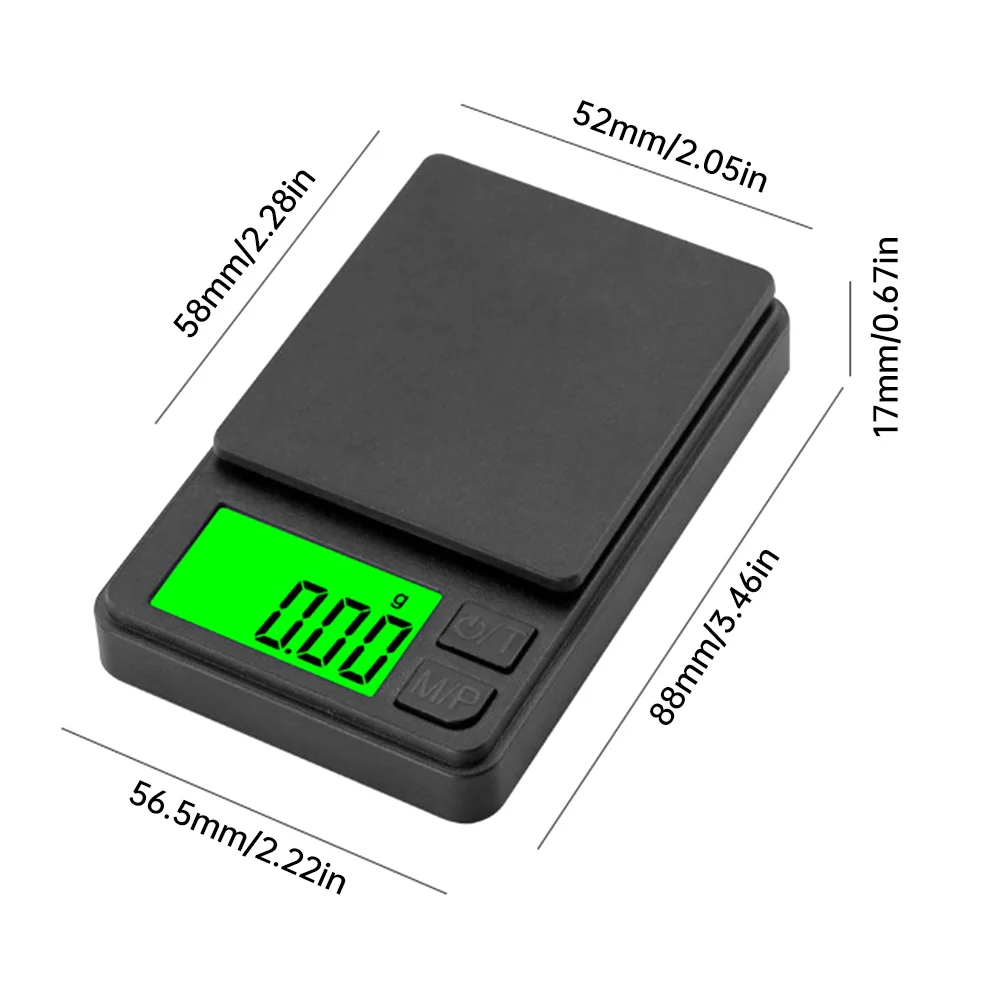 500g/0.01g Accurate Electronic Jewelry Gram Scale Mini Pocket Scale Portable High Accuracy LCD Backlight Kitchen Scale