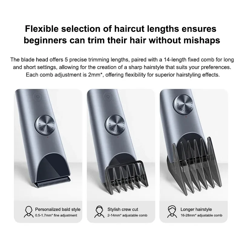 Xiaomi Mijia Hair Clipper 2 Hair Trimmer Professional Beard Cut Machine IPX7 Waterproof Wireless Haircut Machine Mijia Clipper 2