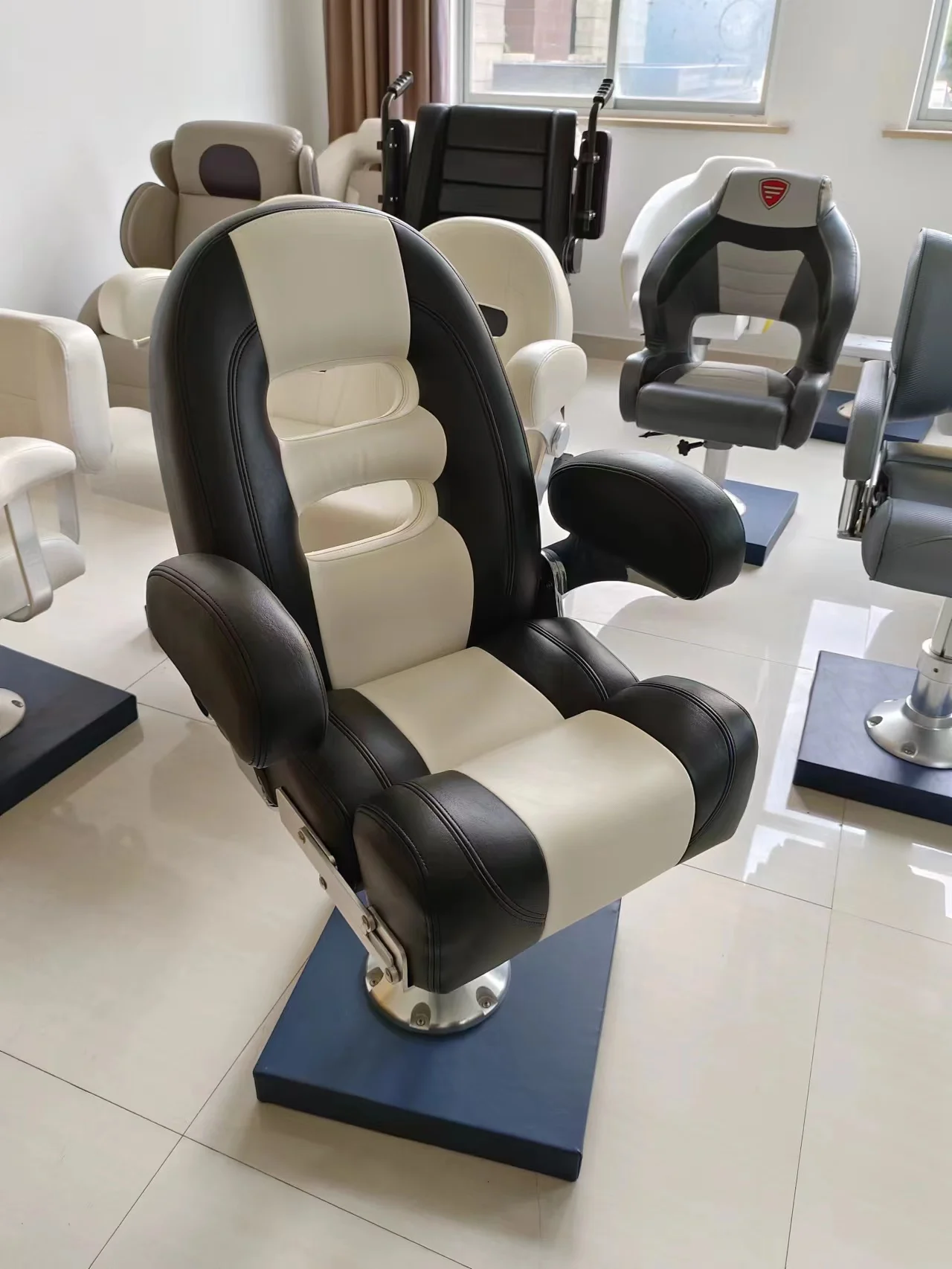 Marine RV Reversible Folding Seat Chair Captain Bucket Single Seat Sport Flip up Boat Seats Marine Hardware Fitting