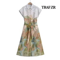 TRAF ZR Sleeveless Cotton Elegant Chic Party Dresses 2024 New in Holiday Dress Women Summer Y2k Vintage Beach Dress Sundress