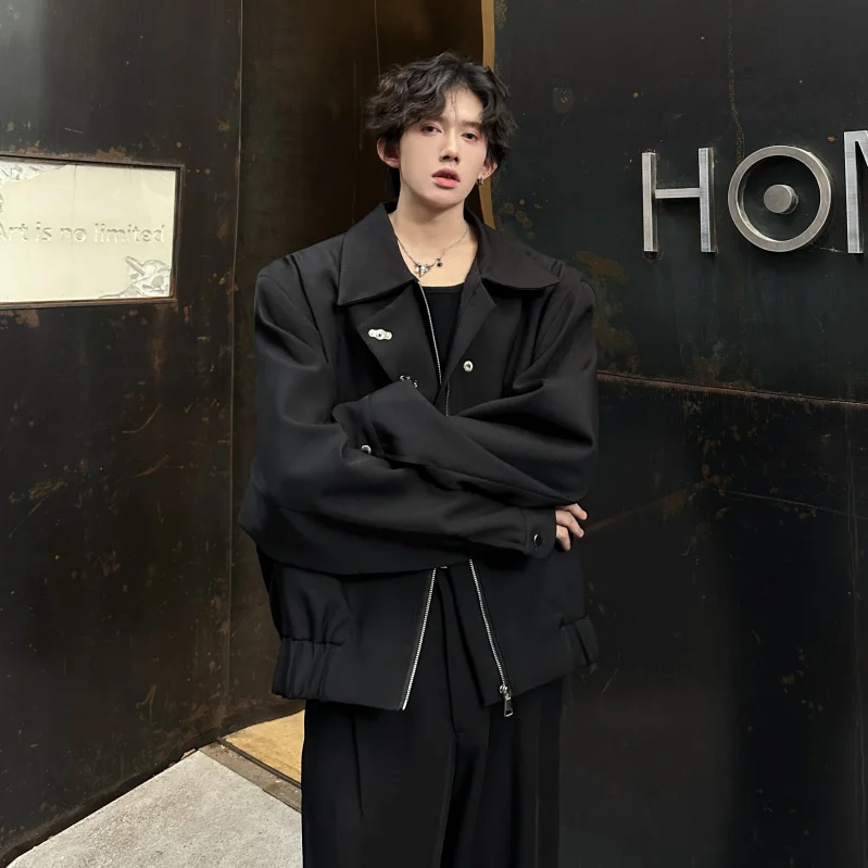 

Мужская деконструированная куртка в уличном стиле с подплечниками, модная городская осенне-зимняя верхняя одежда свободного кроя в стиле High Street