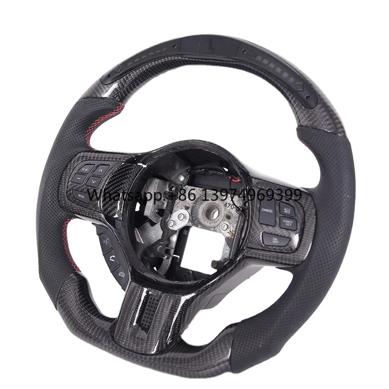 Carbonstep Glossy Racing Leather LED Display Car Steering Wheel for Mitsubishi EVO X Carbon Fiber Steering Wheel