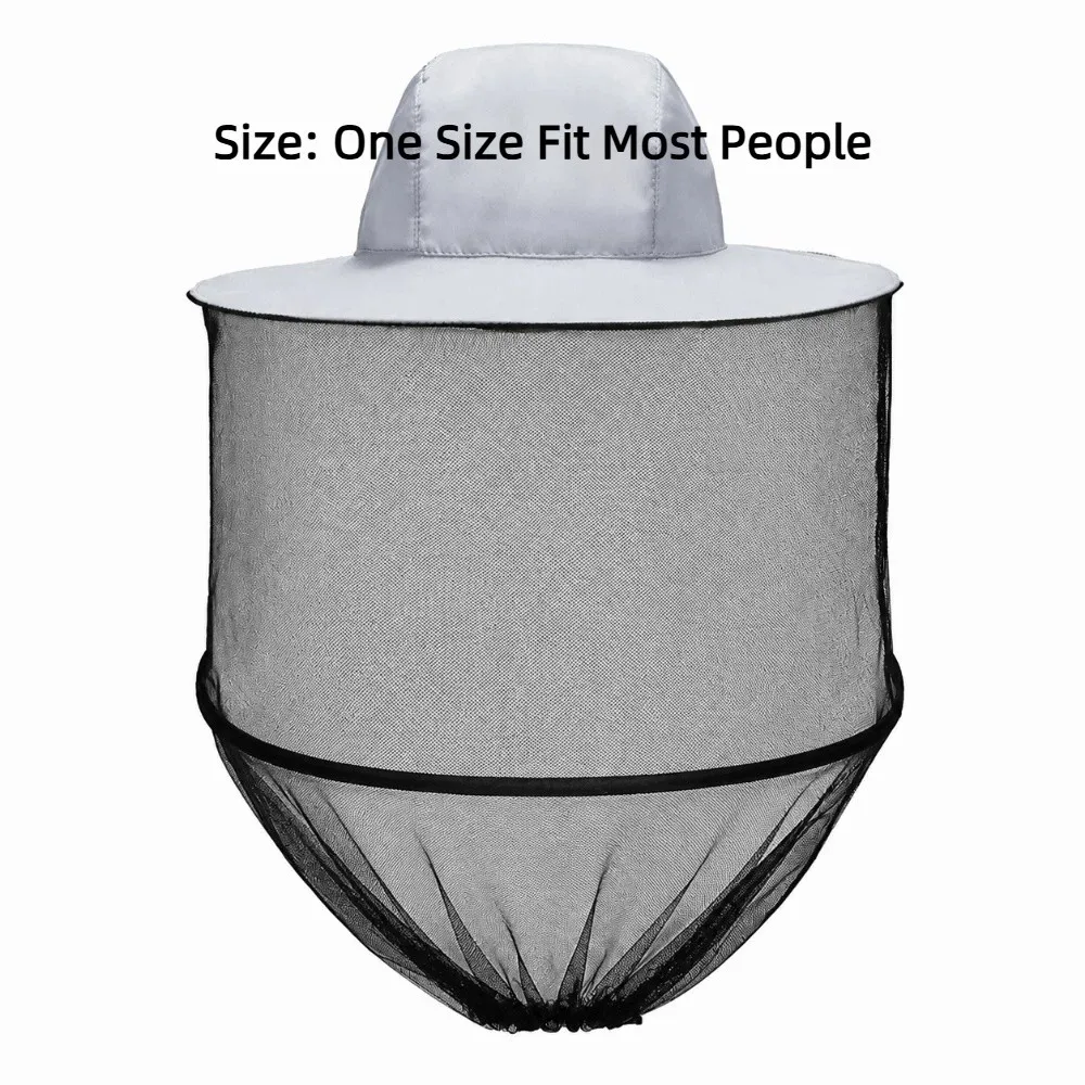 Professional Thickened Mesh Beekeeping Hat Foldable with Brim Mosquito Net Hat Sunscreen Anti UV Fishing Cap Outdoor Fishing view 5