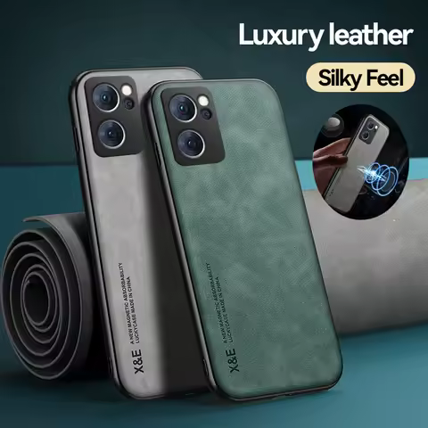 Magnetic Luxury Leather Phone Case for OPPO Reno 7 6 5 Lite 5F 5Z 5K 3 2Z Pro Plus 5G 4G Cover with Metal Plate Support Car Hold