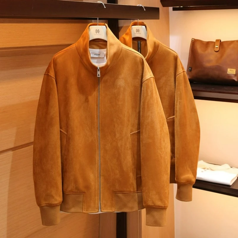 Italian luxury autumn new high-end light luxury suede business casual lapel jacket jacket
