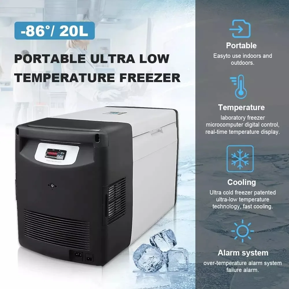 

USA in Stock 20L Black Ultra low temperature freezer -86℃ Mini Congelador Fridge Laboratory