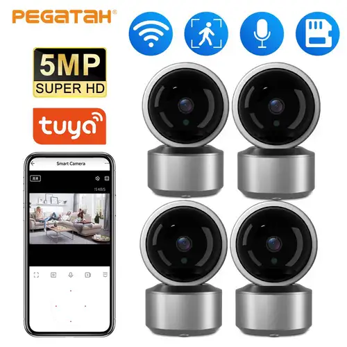 Imagen 1 del producto Smart Life-cámara de vigilancia IP WiFi de 5MP, Monitor de seguridad para bebés, seguimiento humano automático, Audio bidireccional, cámara de vídeo para interiores