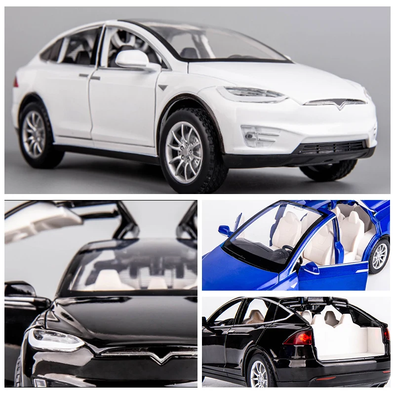 1:32 Model X Model S SUV Alloy Car Model Diecasts Metal Simulation Toy Vehicles Car Model Sound Light Collection Childrens Gifts