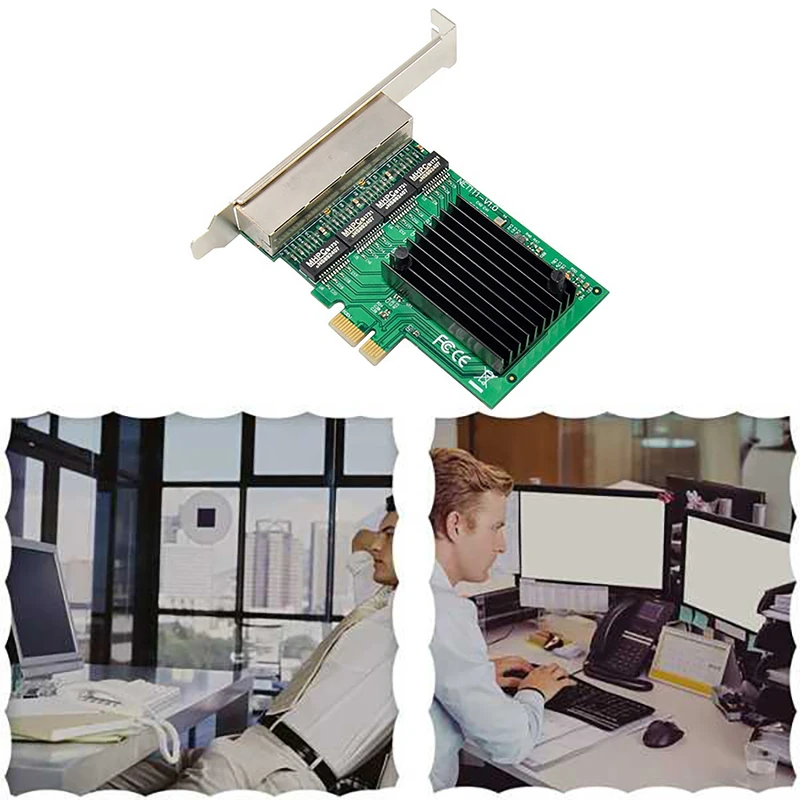 A99X PCIE Network Card PCI-E X1 4 Port Gigabit Ethernet Server Network Card Adapter for Love Fast Sea Spider ROS Soft Router