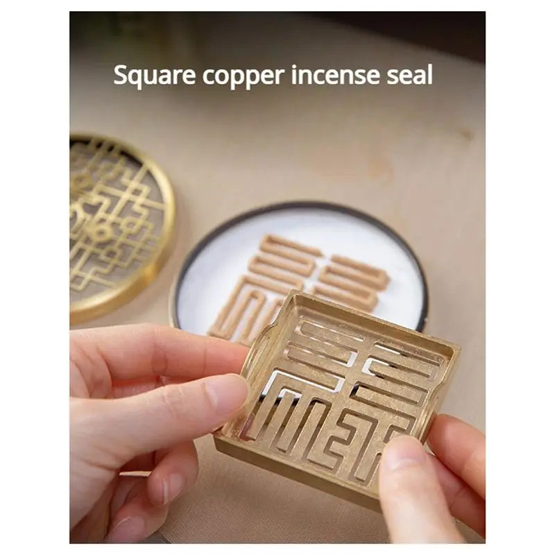 RMWIN-Incense Stamp Tool Square Double Ear Incense Stamp Model Incense Burner Tea Room Office Temple Ornaments