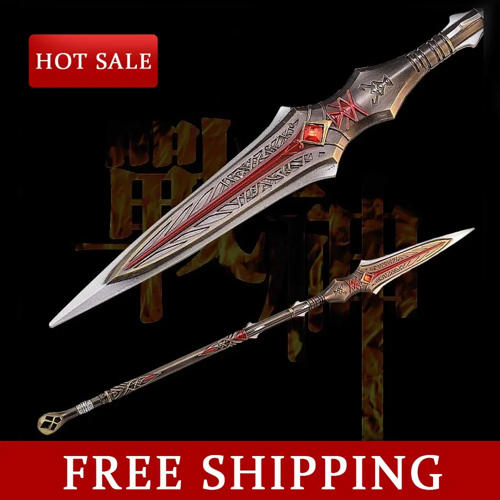 35CM God of  War Game Peripherals Kratos Weapon Johnny's Spear Full Metal Model Collectible Desk Ornaments Cosplay Sword Boy Toy