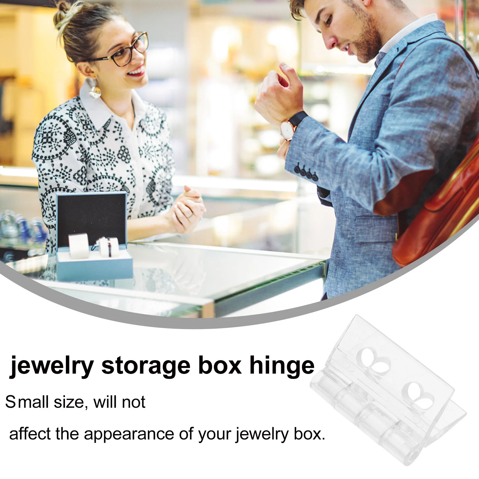 

10Pcs Clear Acrylic Jewelry Box Hinges Durable Mini Connecting Case Hinge Jewelry Storage Parts Acrylic Hinges