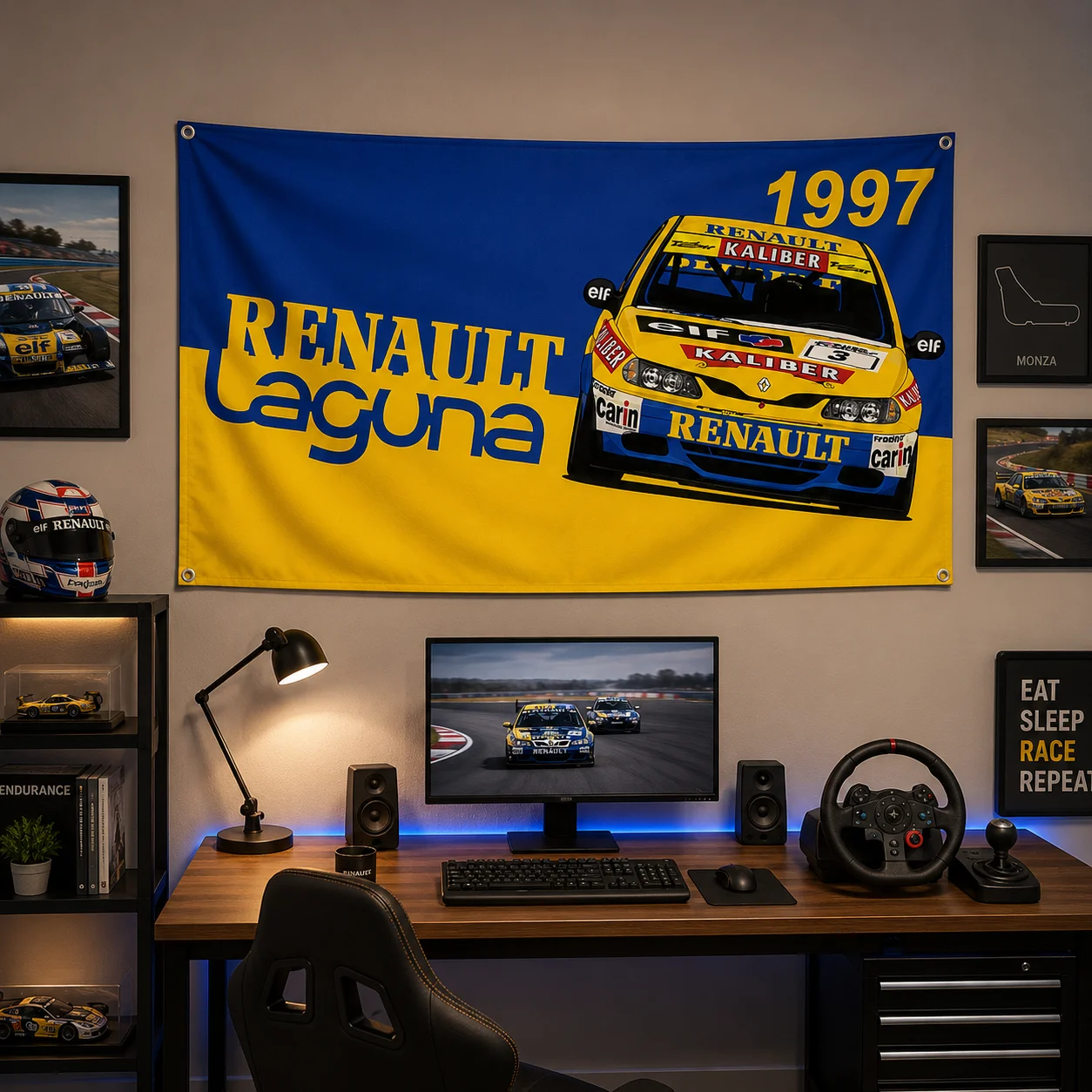 Classic Retro WRC Rally Championship Racing Car Flag Polyester Digital Printing Banner for Garage Decoration Tapestry