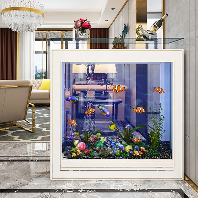 

Light luxury bottom filter partition screen household living room water-free wall ecological arowana tank aquarium