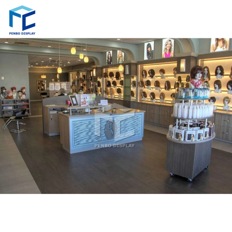 

2025customized.Beauty Salon Hair Extension Display Shelf Wig Store Decoration Furniture Wig Display Showcase Shop Interior D